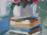 Roses Balanced on Books 2020SOLD •