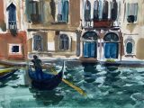 Gondola and Dappled Light, Venice