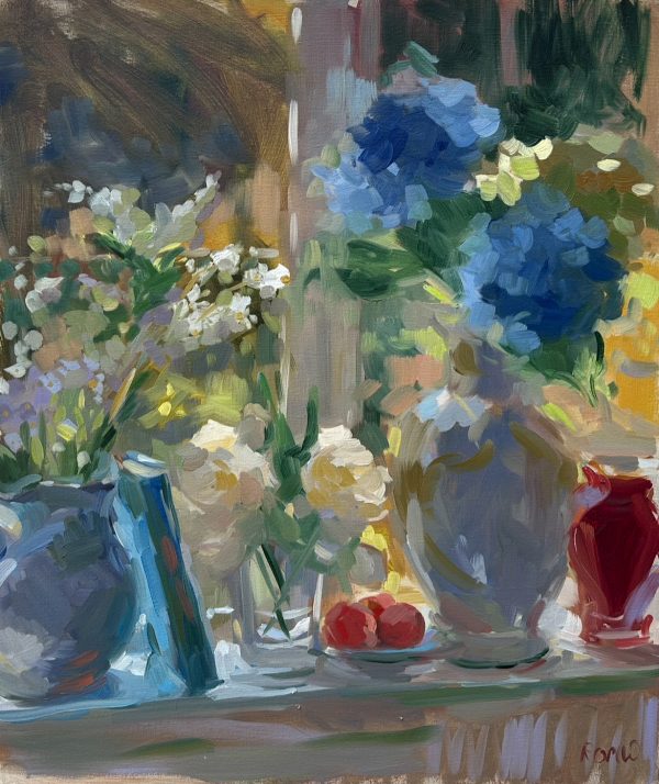 Window Still Life with Hydrangeas