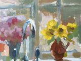 Sunflowers on the windowsill study