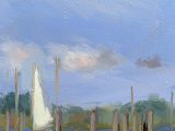 White sail at Burnham Overy Staithe no. 2