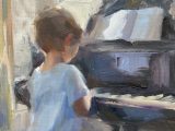 Boy in blue at the piano