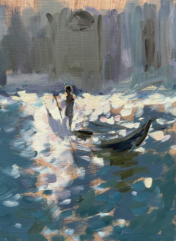 Gondolier, Contre Jour sketch<br>Available through Cricket Fine Art<span style="font-size: 30px; color: #ff000c;">•</span>