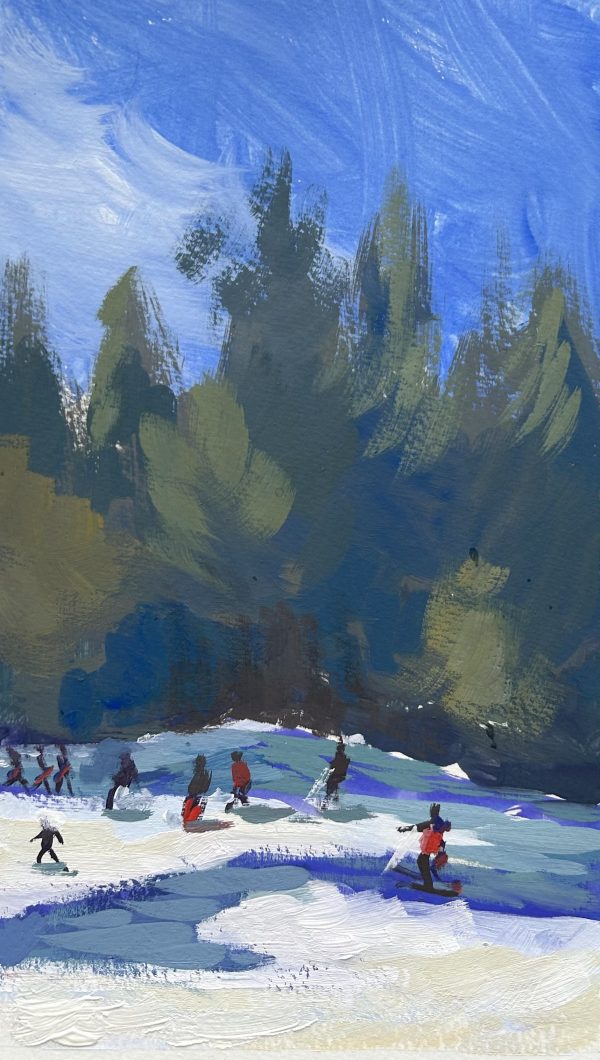 Skiing and Pines <br>SOLD<span style="font-size: 30px; color: #ff000c;">•</span
