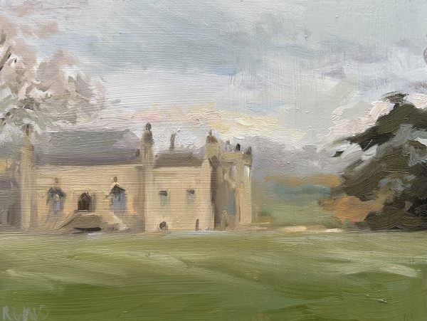 Lacock Abbey in Autumn mist