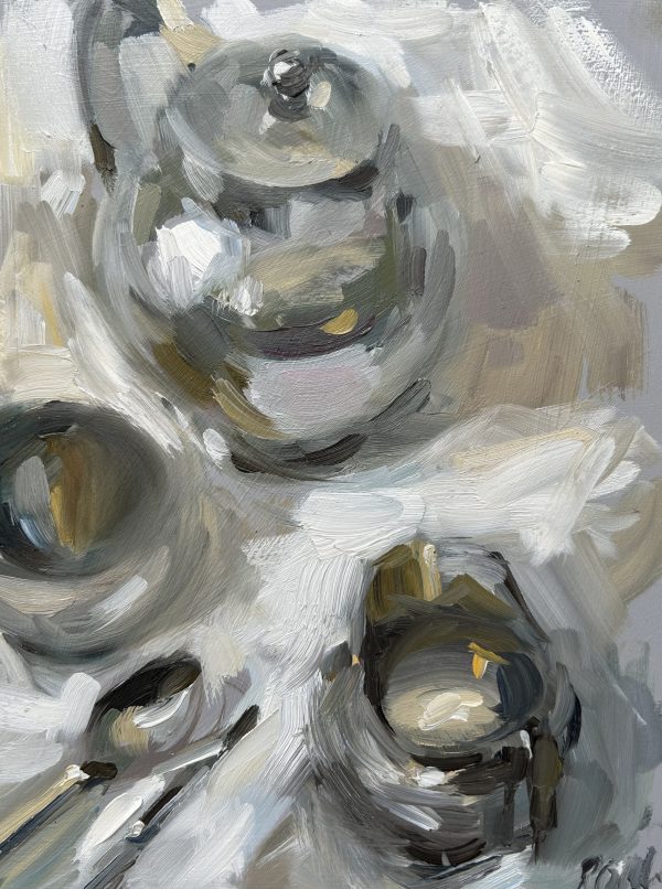 Silver Tea Set on White