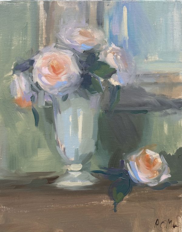 Roses in Vase in Evening Light