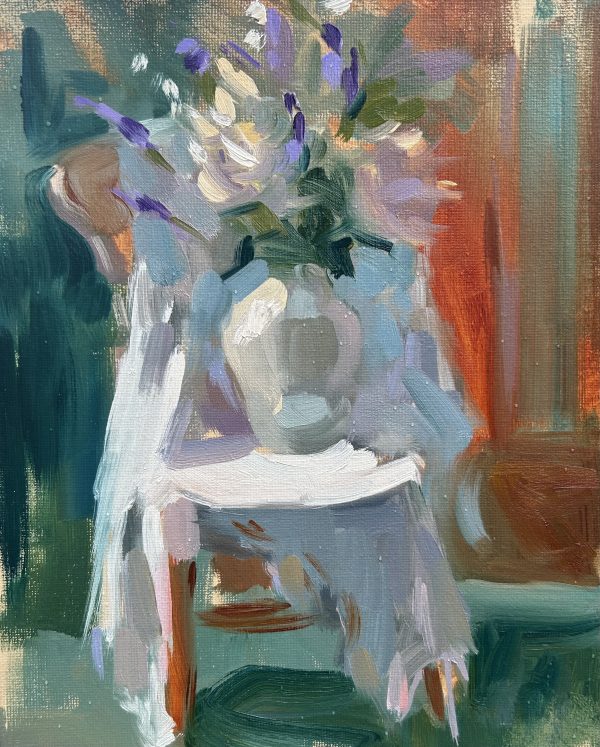 Chrysanthemums on Chair (sketch)