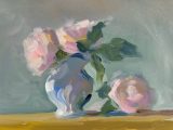 Roses and milk jug oil sketch