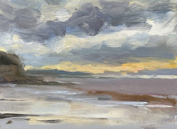 Sunset at Clevedon (oil sketch)