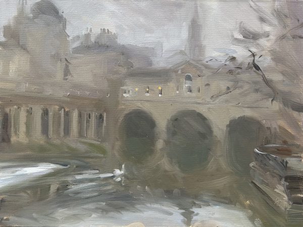 Swan by Pulteney Bridge, Misty March