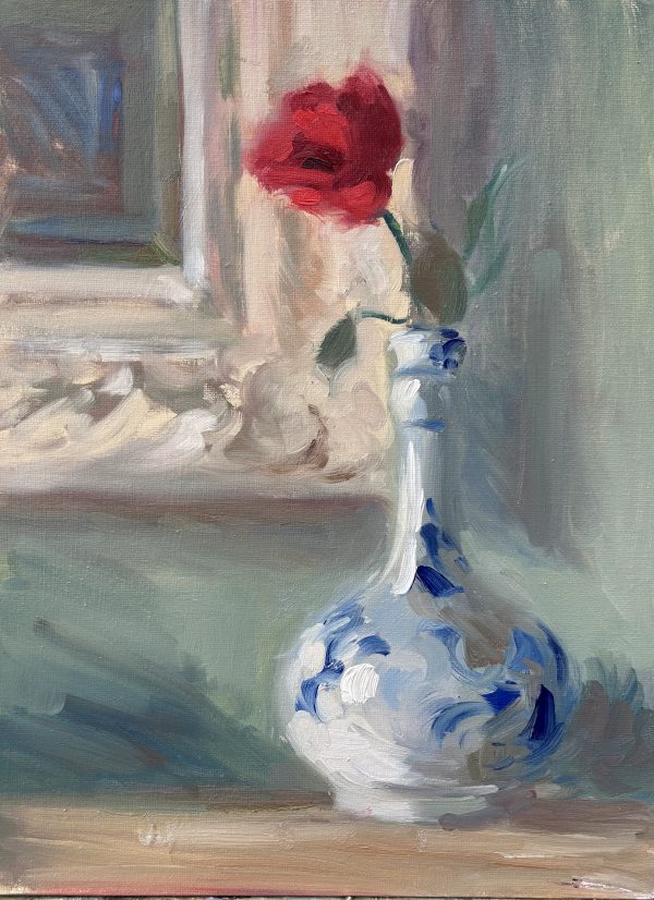 Rose in Blue and White China