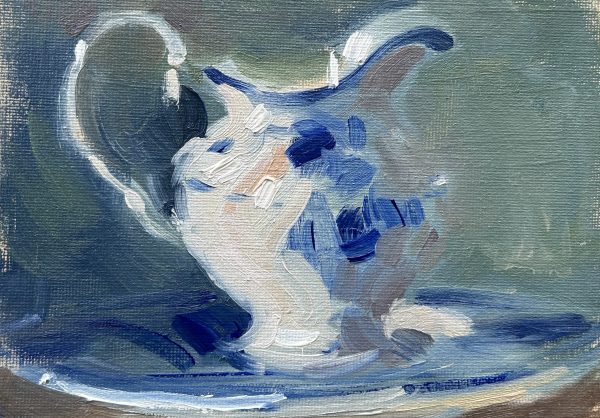 White and Blue China Jug (oil sketch)