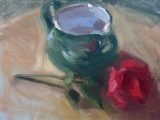 Denby Jug and Red Rose