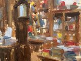 Grandfather Clock at Toppings (mini oil sketch)