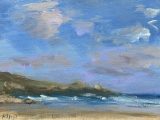 Perranuthnoe Beach, early evening (oil sketch)