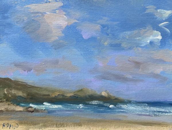 Perranuthnoe Beach, early evening (oil sketch)