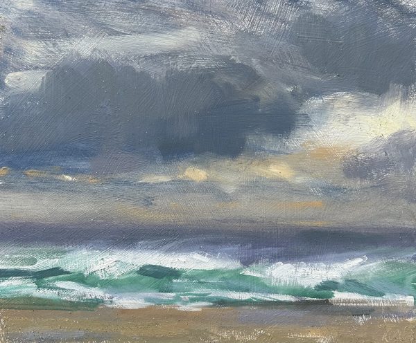 Moody Skies at Porthtowan (oil sketch)