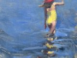 Paddling in Yellow Swimsuit