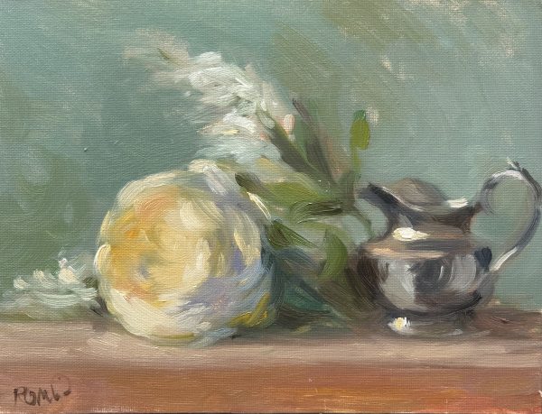 Peony with Silver Jug