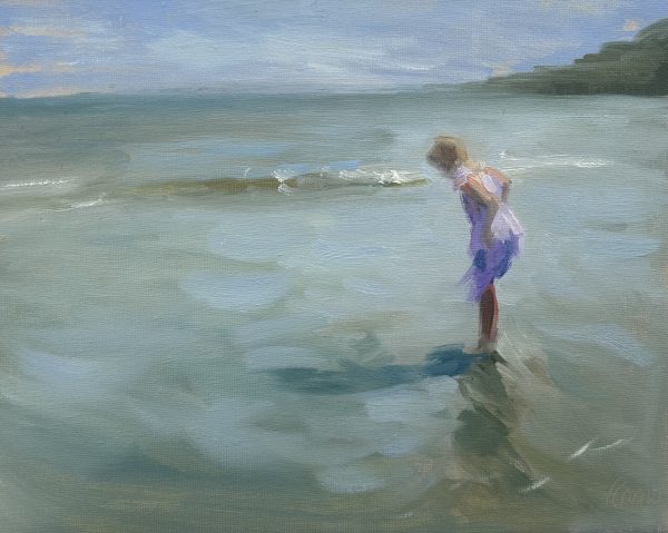 Paddling at Looe, (Oil Sketch)