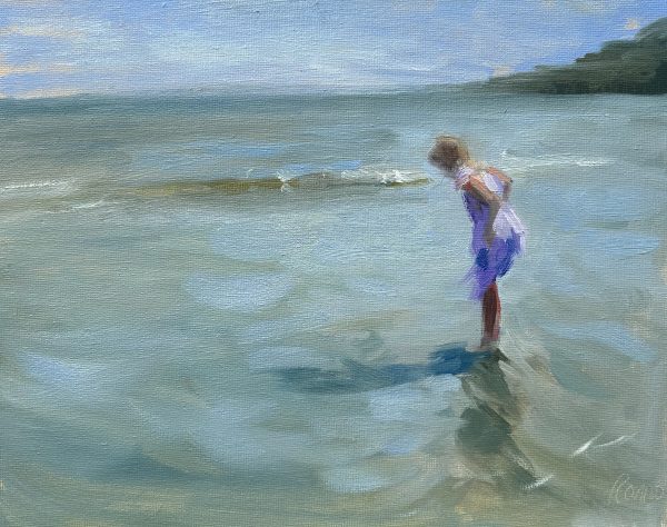 Paddling at Looe, (Oil Sketch)