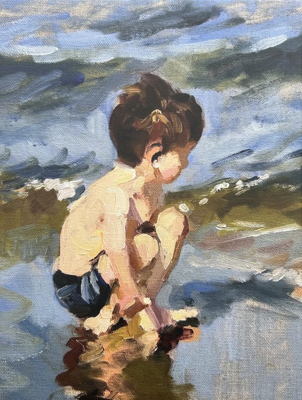 Boy on the Beach (Canvas Print)