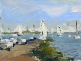 Sailing at Brancaster Staithe (oil sketch)
