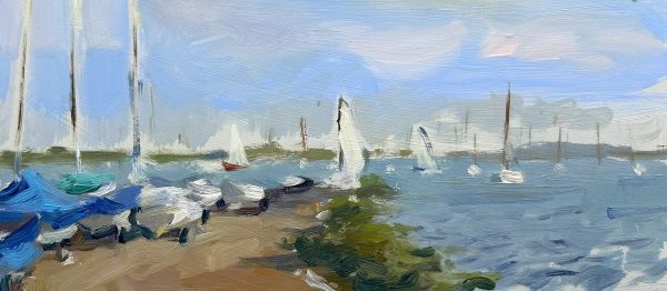Sailing at Brancaster Staithe (oil sketch)
