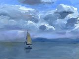 Sailing Boat at Tenby (oil sketch)