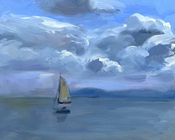 Sailing Boat at Tenby (oil sketch)