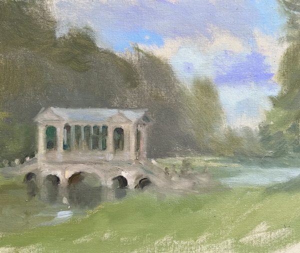 The Palladian Bridge at Prior Park (oil sketch)