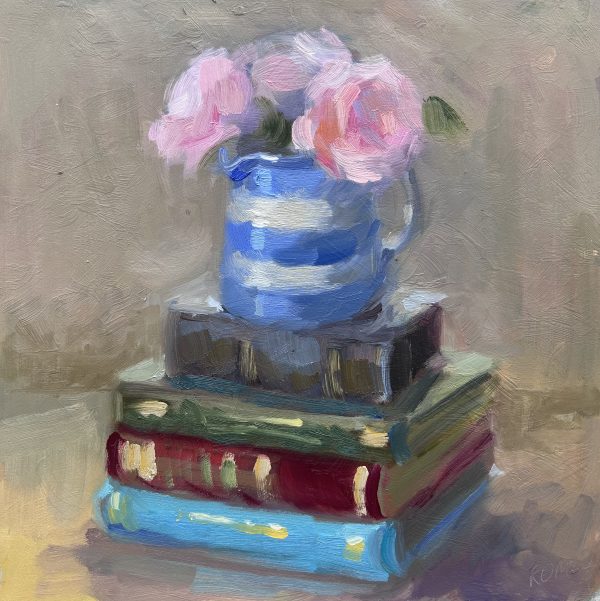 Roses Balanced on Books