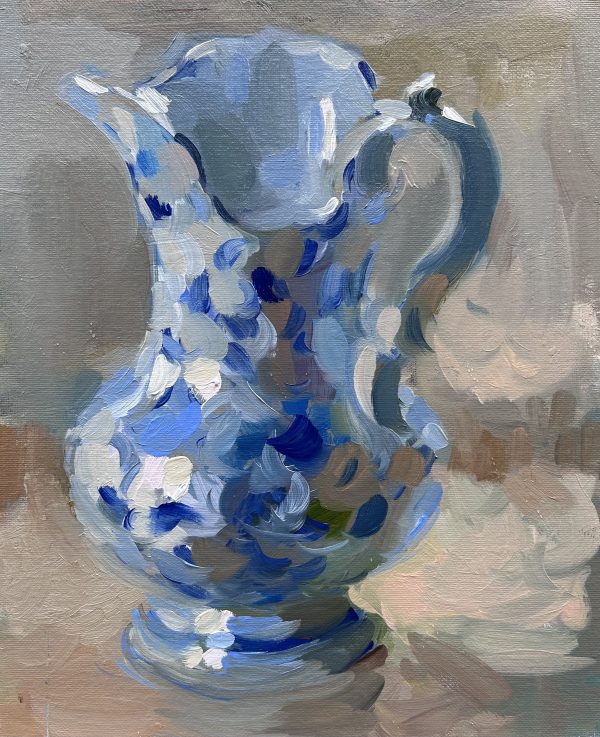 Blue and White China Pitcher