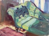 Evening Light across Green Chaise