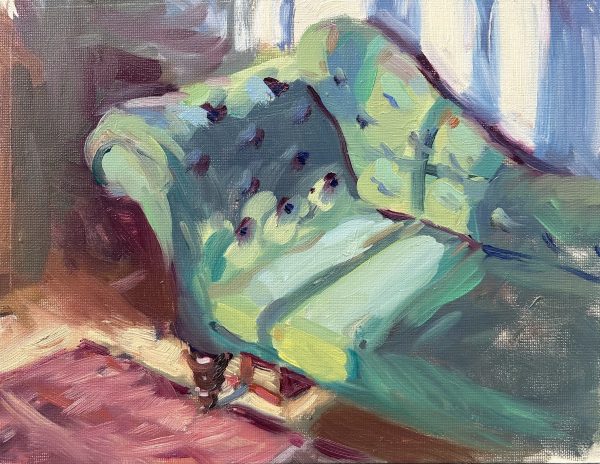Evening Light across Green Chaise
