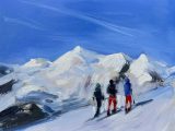 Three Skiers (oil sketch)