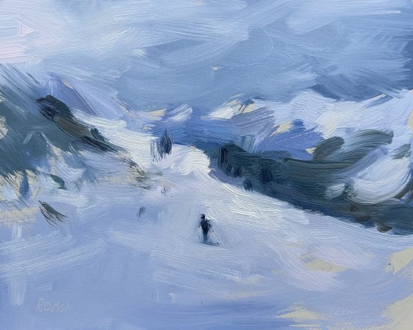 Lone Skier (oil sketch)