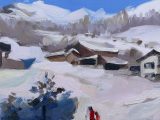 Flims, Switzerland (oil sketch)